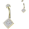 Titanium Belly Button Piercing diamond cubic zirconia pave edge Internally Threaded