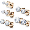 Zirconia Silver 5 pair, 5 s pairs