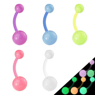 Bauchnabelpiercing Glow in the Dark, 5 Stück