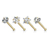 Nose Stud Set Zirconia Silver, 4  pieces