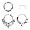 Septum Piercing Set Ring Retainer Bendable, 3  pieces