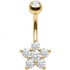 Bauchnabelpiercing Fünfblättrige Kristall Blume Blüte