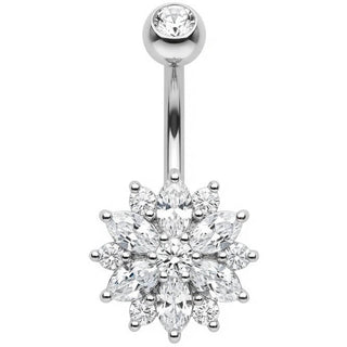 Bauchnabelpiercing Marquise Kristall Blume Blüte