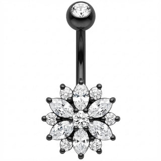 Bauchnabelpiercing Marquise Kristall Blume Blüte