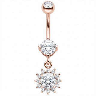 Bauchnabelpiercing Funkelnder Kristall Blüten Anhänger