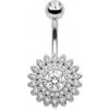 Bauchnabelpiercing Kristallbesetzte Sonnenblume