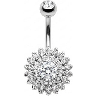 Bauchnabelpiercing Kristallbesetzte Sonnenblume
