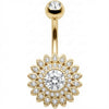 Bauchnabelpiercing Kristallbesetzte Sonnenblume
