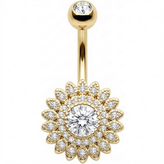 Bauchnabelpiercing Kristallbesetzte Sonnenblume