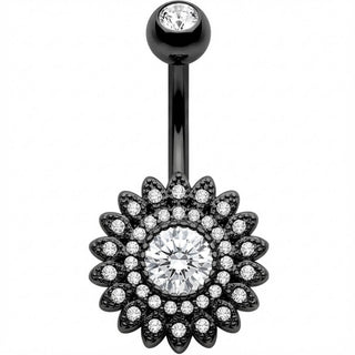 Bauchnabelpiercing Kristallbesetzte Sonnenblume