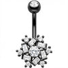 Bauchnabelpiercing Kristall Schneeflocke Baguette Cluster