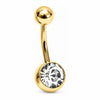 Titanium Belly Button Piercing Large Clear Zirconia
