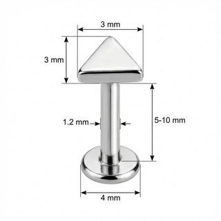 Titan Labret Geometrisches Dreieck Aufsatz Innengewinde
