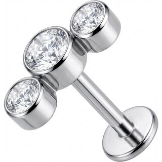Titan Labret Dreifacher Kristall Bogen Cluster Innengewinde