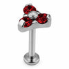 Titanium Labret Three Crystal Trinity Cluster Internally Threaded