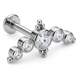 Titan Labret Kristall Tiara Bogen Design Innengewinde