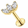 Titanium Labret Triple Marquise Crystal Fan Cluster Internally Threaded