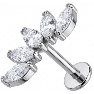 Titan Labret Fünf Marquise Steine Bogen Innengewinde