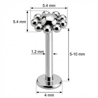 Titan Labret Kugelblume Cluster Design Innengewinde