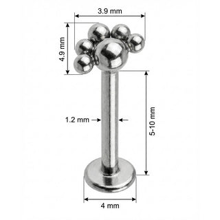 Titan Labret Kugel Fächer Cluster Innengewinde