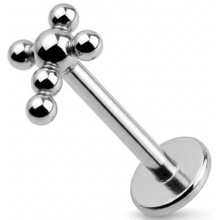 Titan Labret Kugel Kreuz Cluster Design Innengewinde