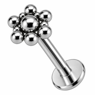 Titanium Labret Beaded Rhombus Cluster Top Internally Threaded