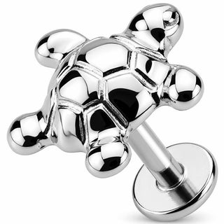 Titanium Labret Detailed Sea Turtle Top Internally Threaded