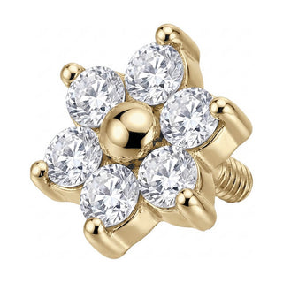 Titanium Top Six Petal Stone Flower Internally Threaded