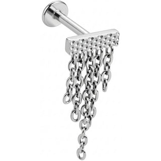 Titan Labret Texturierter Stab Mit Kaskadierenden Ketten Innengewinde