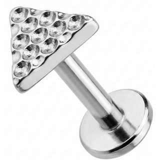 Titan Labret Dreieck mit gehämmerter Struktur Innengewinde