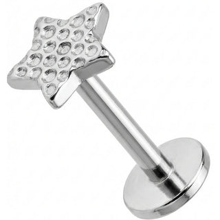 Titan Labret Gehämmerter Stern Aufsatz Innengewinde