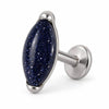 Titanium Labret Marquise Turquoise Natural Stone Internally Threaded