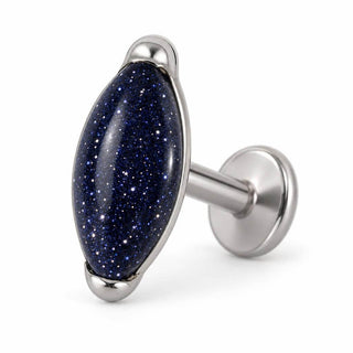 Titanium Labret Marquise Turquoise Natural Stone Internally Threaded