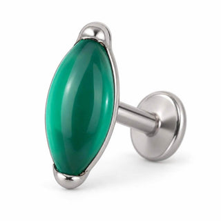 Titanium Labret Marquise Turquoise Natural Stone Internally Threaded