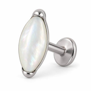 Titanium Labret Marquise Turquoise Natural Stone Internally Threaded