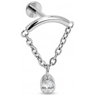 Titan Labret Bogen mit Ketten und Tropfen Innengewinde