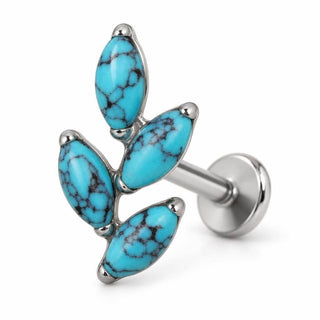 Titanium Labret Marquise Leaf Branch Internally Threaded