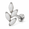 Titanium Labret Marquise Leaf Branch Internally Threaded