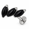 Titanium Labret Triple Marquise Zirconia Curve Internally Threaded