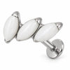 Titanium Labret Triple Marquise Zirconia Curve Internally Threaded