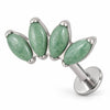 Titanium Labret Four Marquise Zirconia Fan Internally Threaded