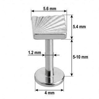 Titan Labret Fächer Design mit Struktur Innengewinde