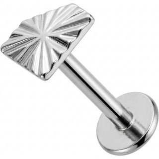 Titan Labret Rechteckiges Sonnenstrahlen Design Innengewinde