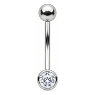 Titanium Christina Piercing Double Clear Crystal Internally Threaded