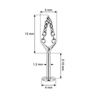 Titan Labret V-Form Mit Hängender Kette Innengewinde