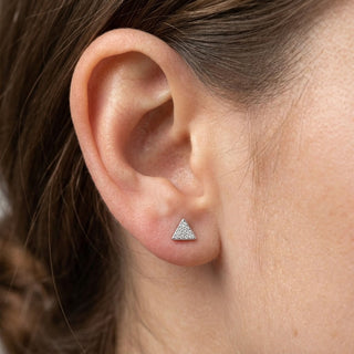 Titanium Earring Triangle With Clear Stones