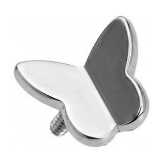 Titanium Top Flying Butterfly Silhouette Internally Threaded