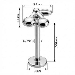 Titan Labret Doppelkirschen Mit Kleinem Blatt Innengewinde