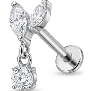 Titan Labret Marquise Blätter Mit Rundem Anhänger Innengewinde