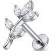 Titan Labret Gebogener Zweig Marquise Blätter Innengewinde